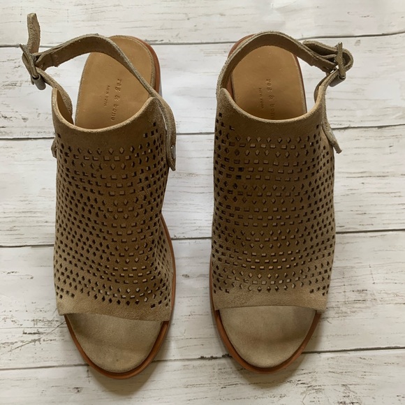 Rag and bone Wyatt heel sandal perforated suede - Picture 3 of 8